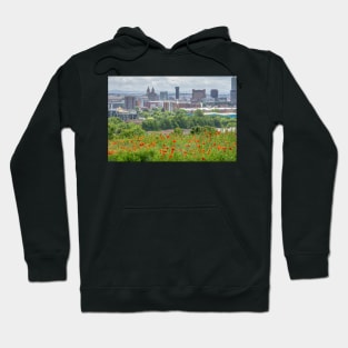 Poppies and the Liverpool skyline Hoodie